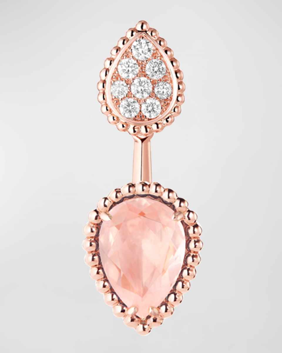 Serpent Boheme 18K Rose Gold Pink Quartz & Diamond Single Earring