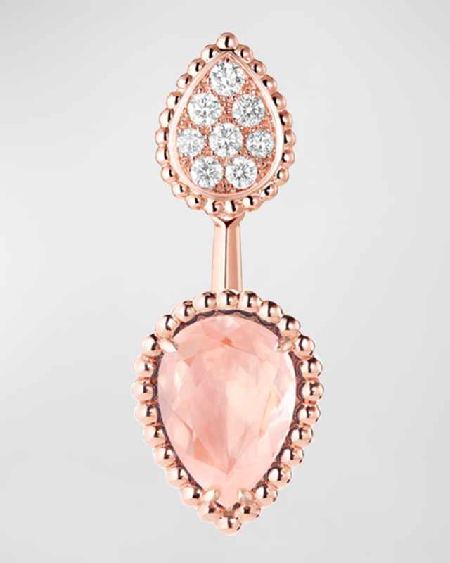 Serpent Boheme 18K Rose Gold Pink Quartz & Diamond Single Earring