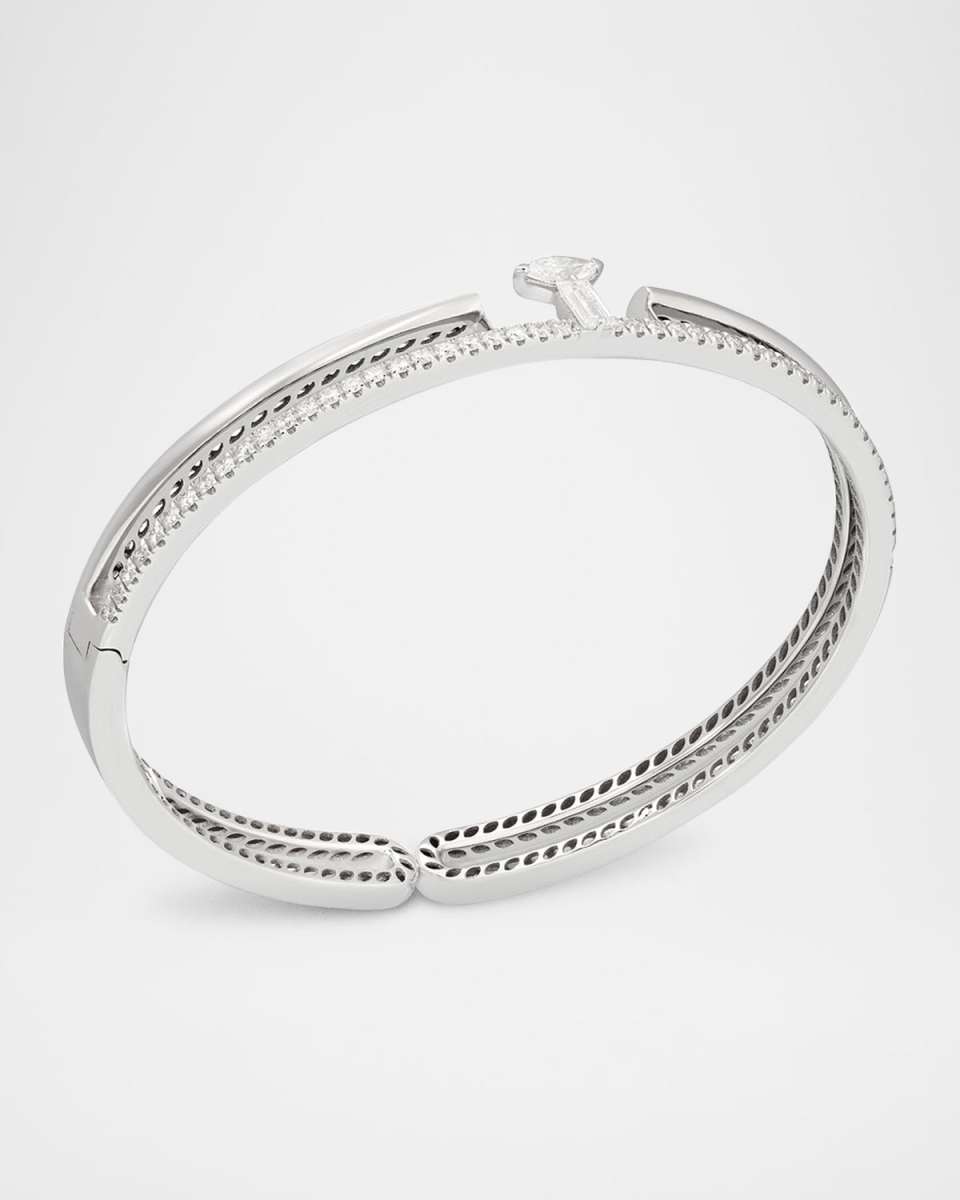 18K White Gold Procida Double-Row Diamond Bangle Bracelet
