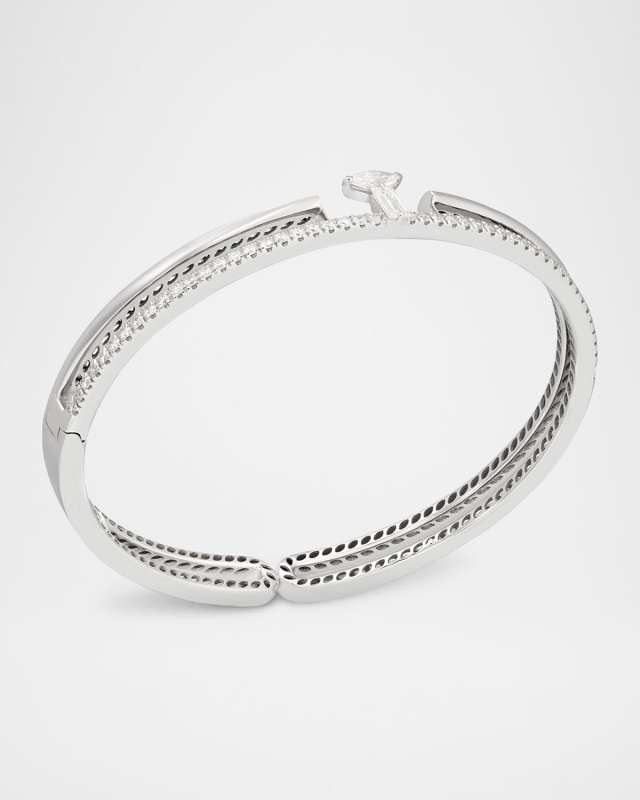 18K White Gold Procida Double-Row Diamond Bangle Bracelet