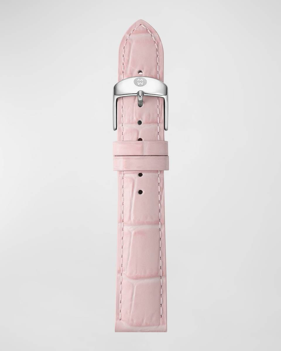 16mm Embossed Alligator Pattern Calf Leather Watch Strap