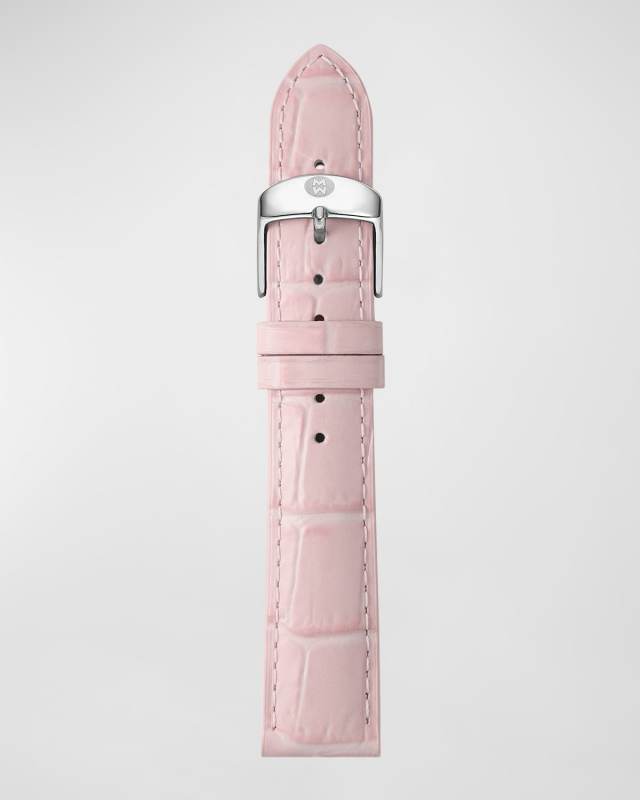 16mm Embossed Alligator Pattern Calf Leather Watch Strap