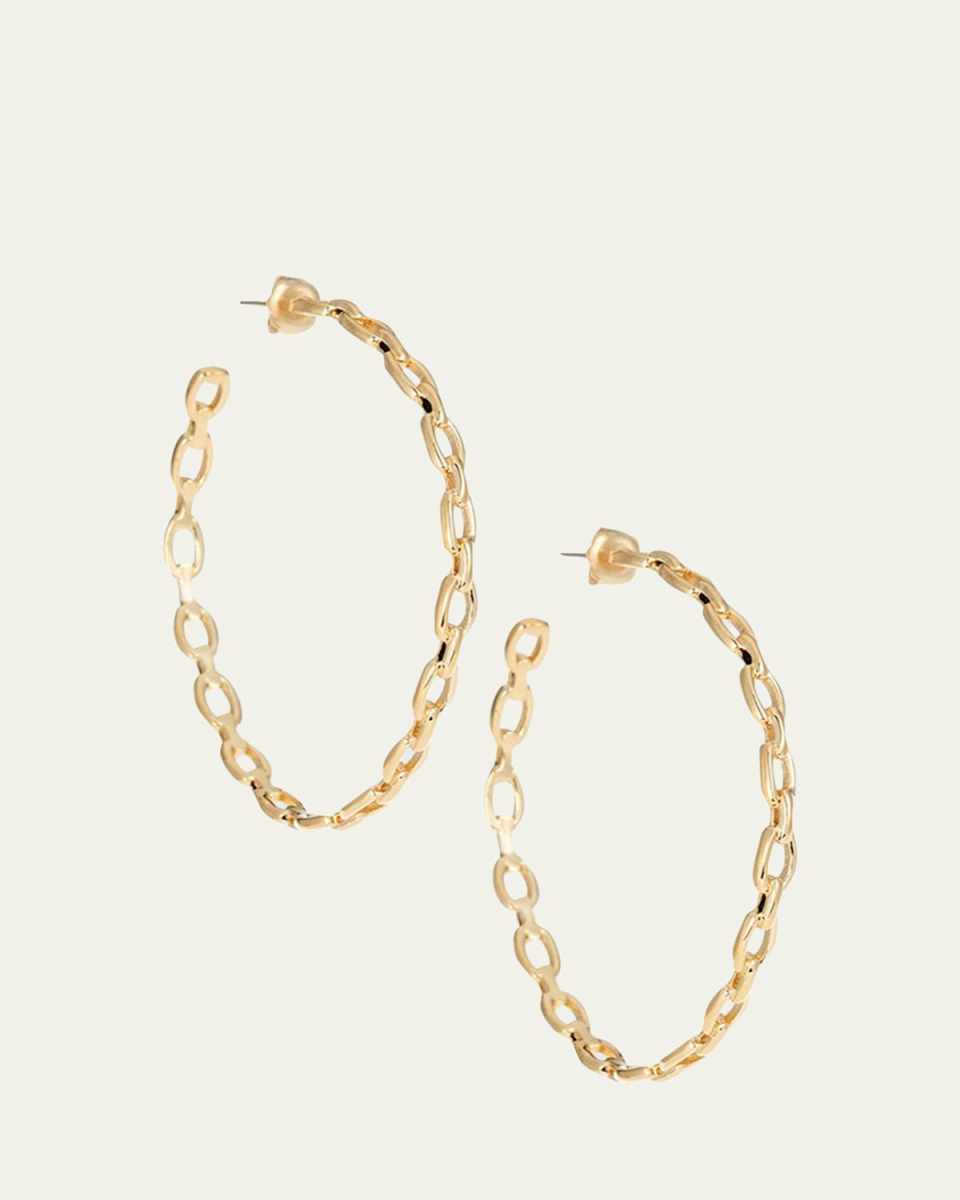 Carmine Medium Link Hoop Earrings