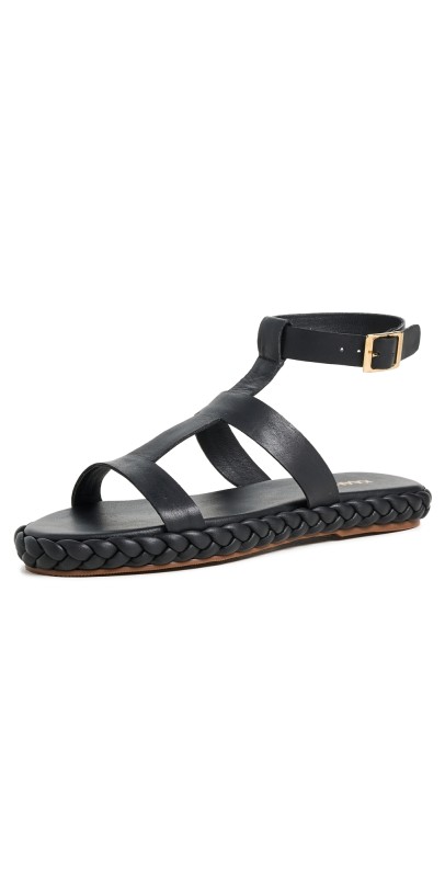 KAANAS Cedros T Strap Cage Sandals Black