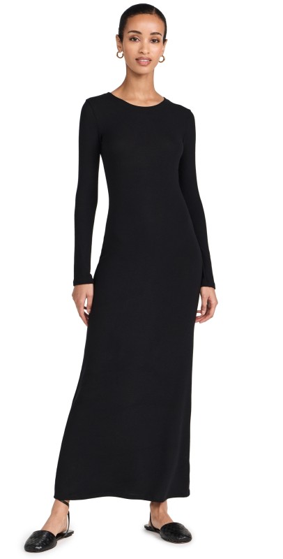 Leset Lauren Long Sleeve Maxi Dress Black