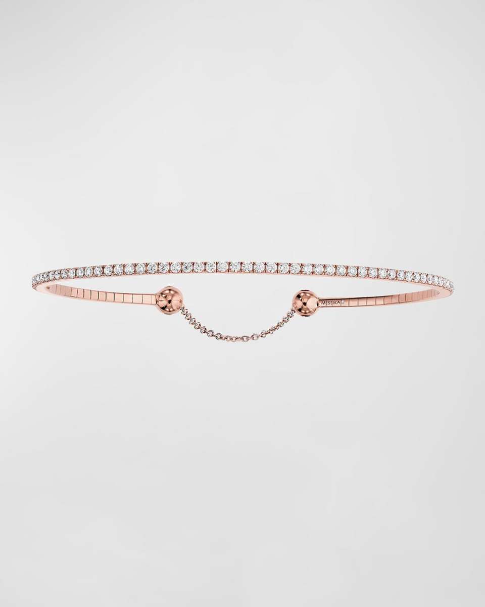 Skinny 18K Rose Gold Diamond Tennis Bracelet