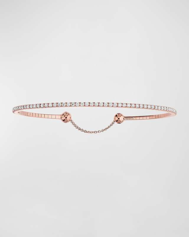 Skinny 18K Rose Gold Diamond Tennis Bracelet