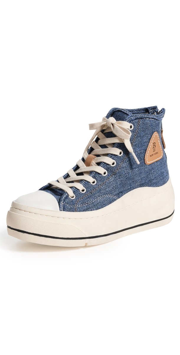 R13 Kurt High Top Sneakers Light Indigo