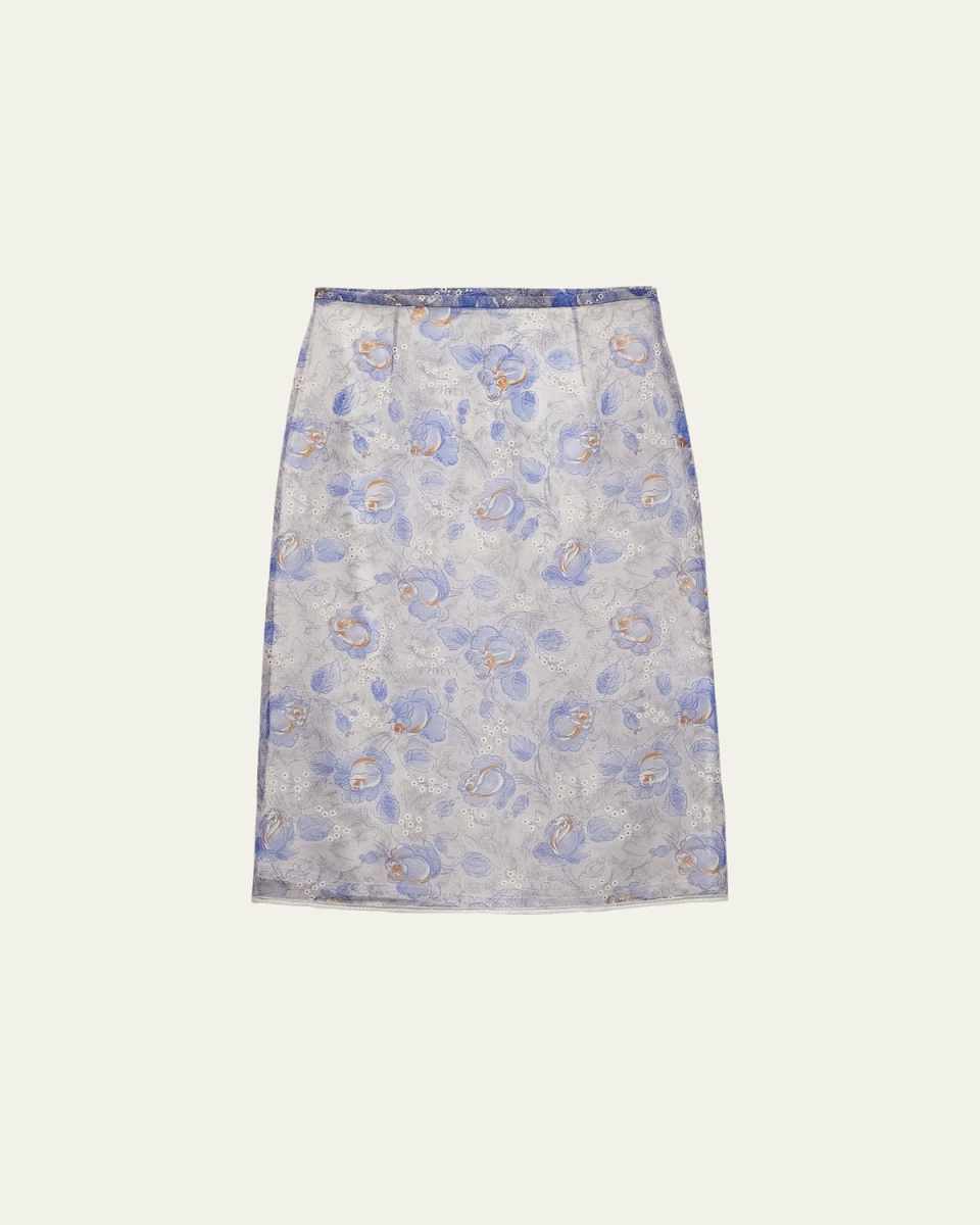 Floral Nylon Skirt