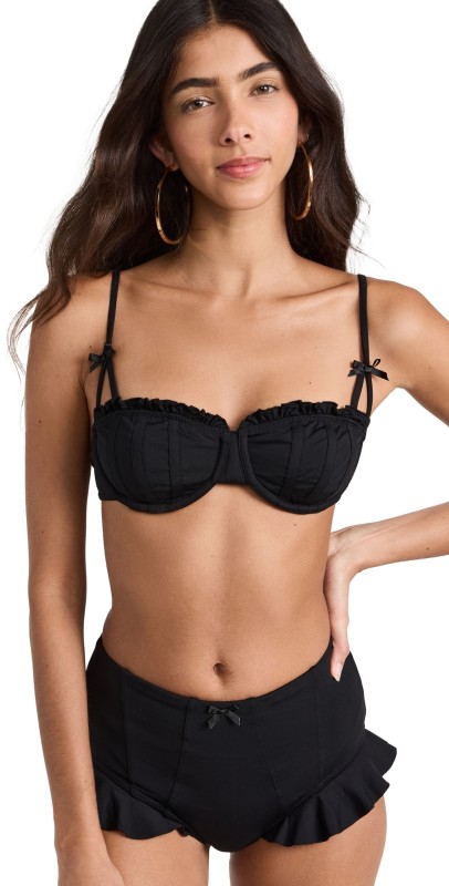 STAUD Rhett Bikini Top Black