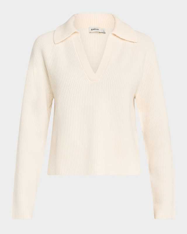 Lopez Wool-Cashmere Polo Sweater