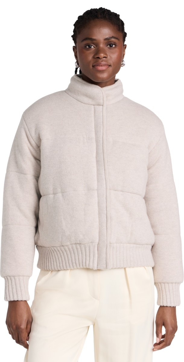 Le Kasha Taos Puffy Cashmere Bomber Light Beige