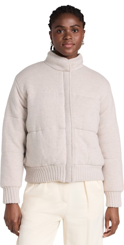 Le Kasha Taos Puffy Cashmere Bomber Light Beige