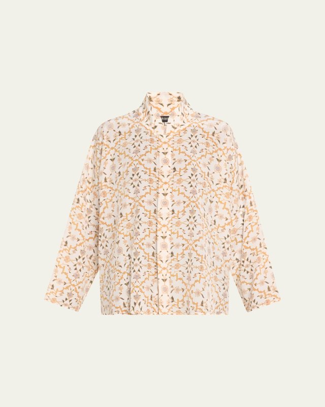 Chinese Imperial Shirt with Chinese Collar (Mid Plus Length)