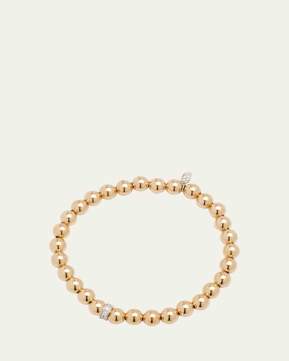 14k Beaded Diamond Wheel Bracelet