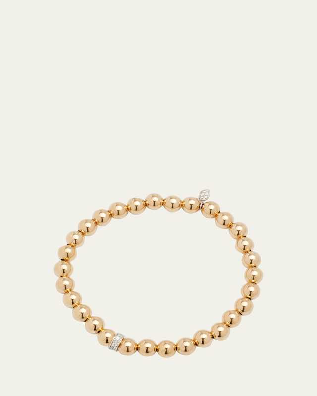 14k Beaded Diamond Wheel Bracelet