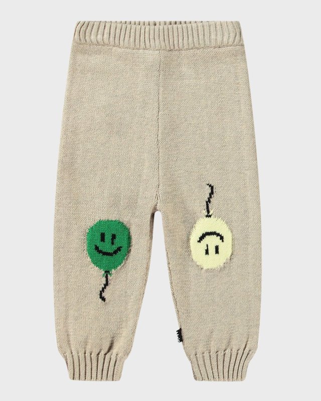 Boy's Sol Happy Face Intarsia Pants, Size 6M-2