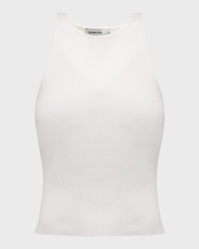 Reza Ribbed Racerback Tank Top