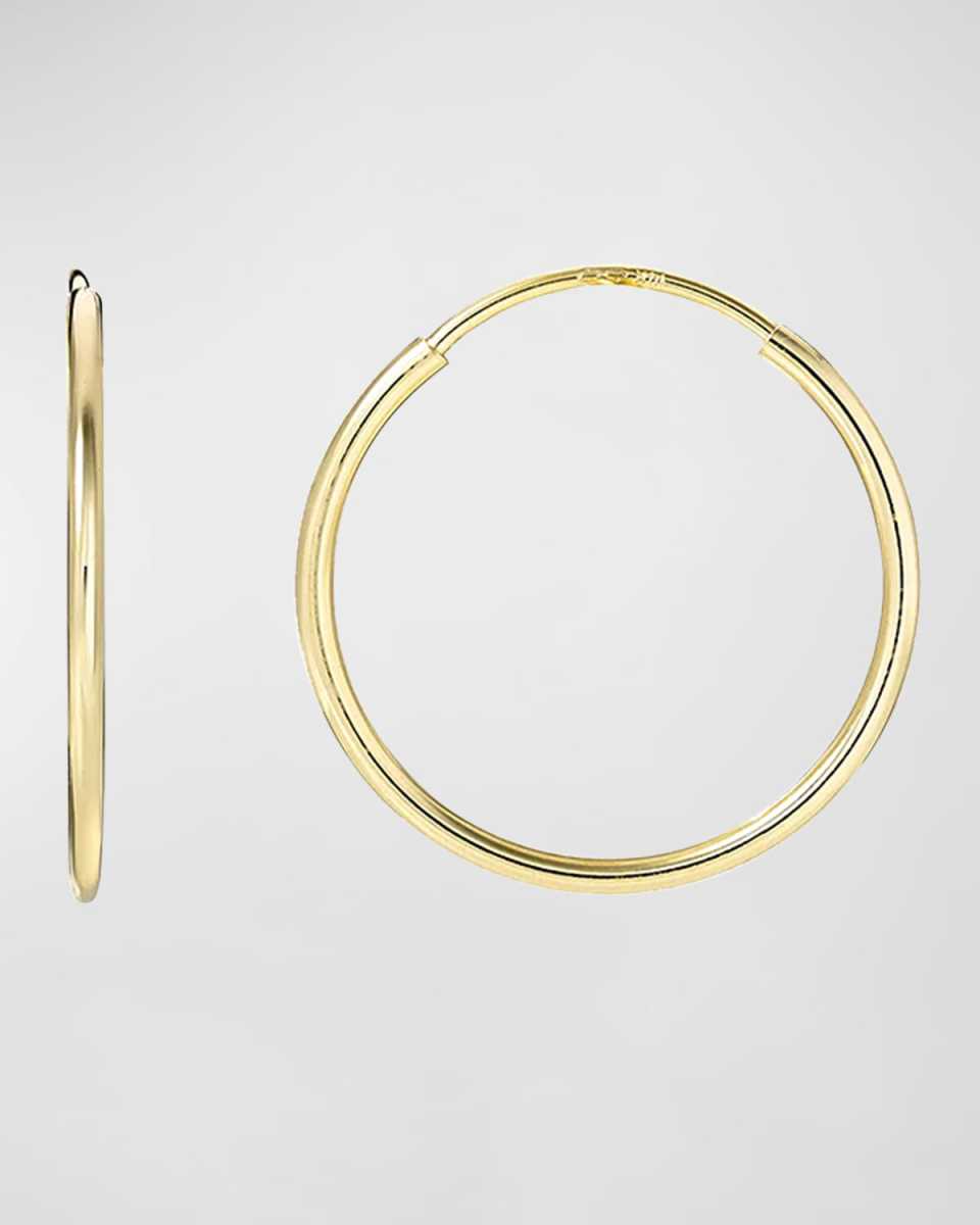 14K Gold Small Thread Hoop Earrings