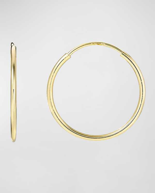 14K Gold Small Thread Hoop Earrings