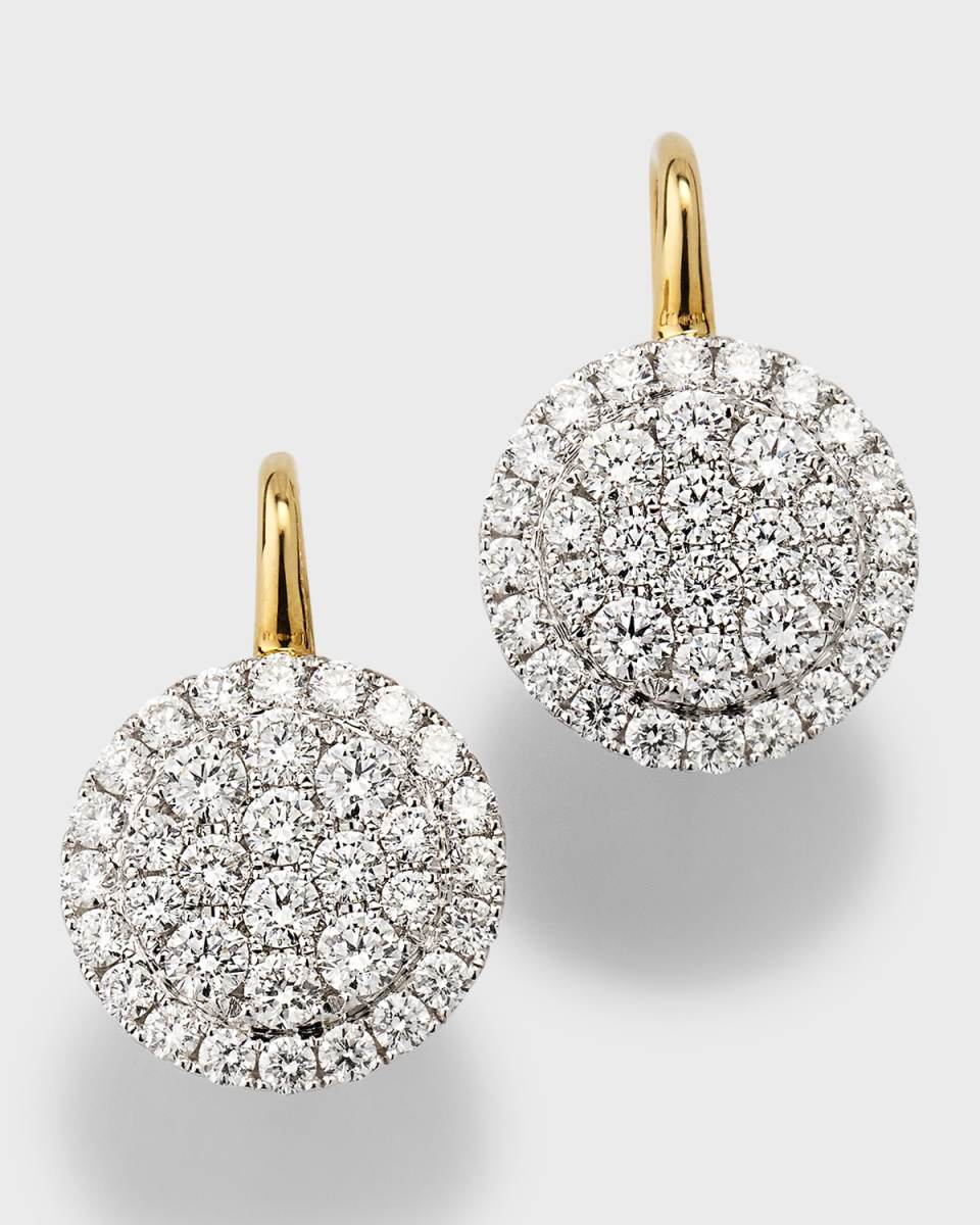 Large Round Firenze II Diamond Cluster Earrings