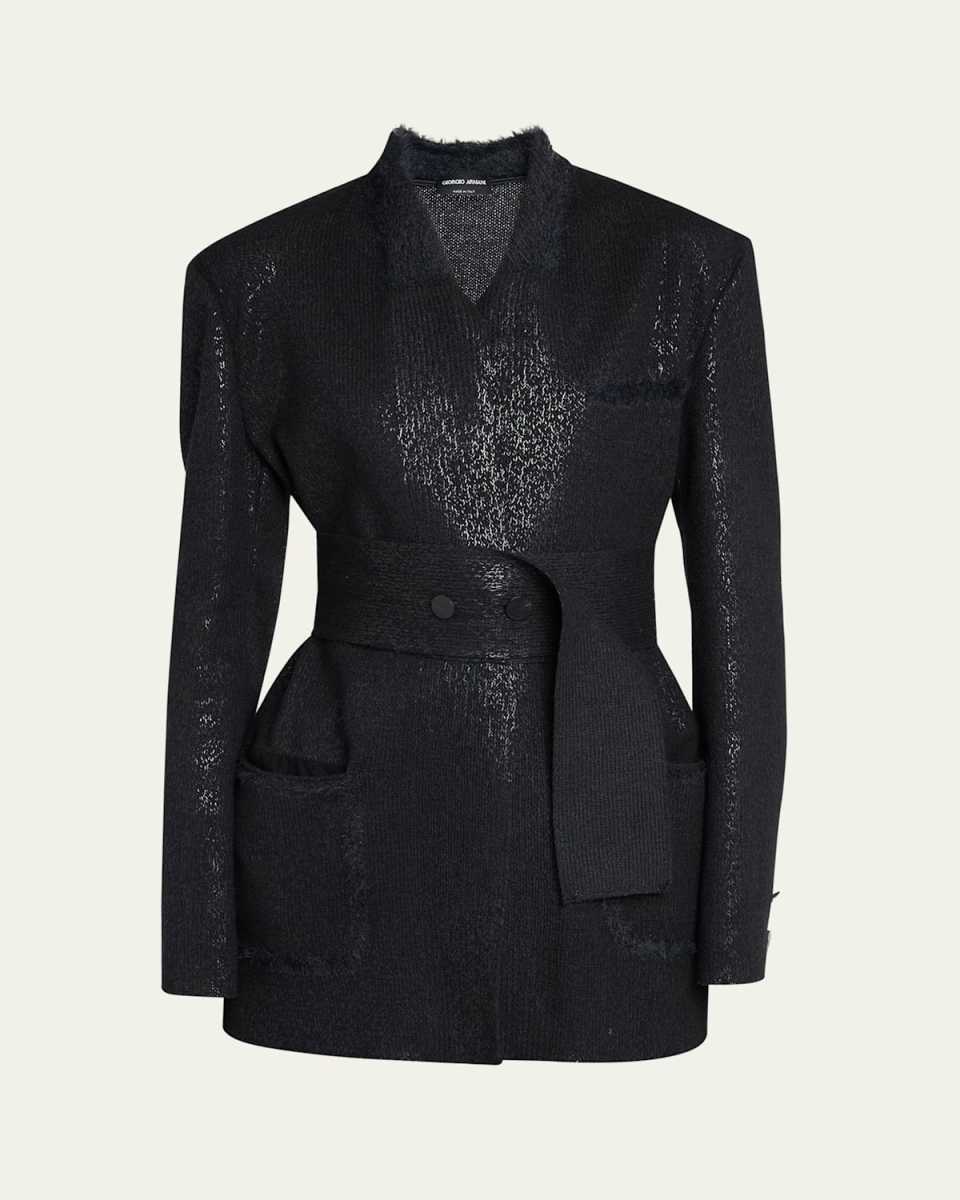 Cashmere Blend Belted Blazer
