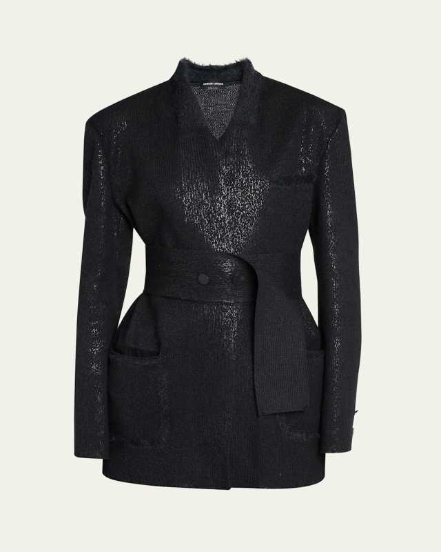 Cashmere Blend Belted Blazer