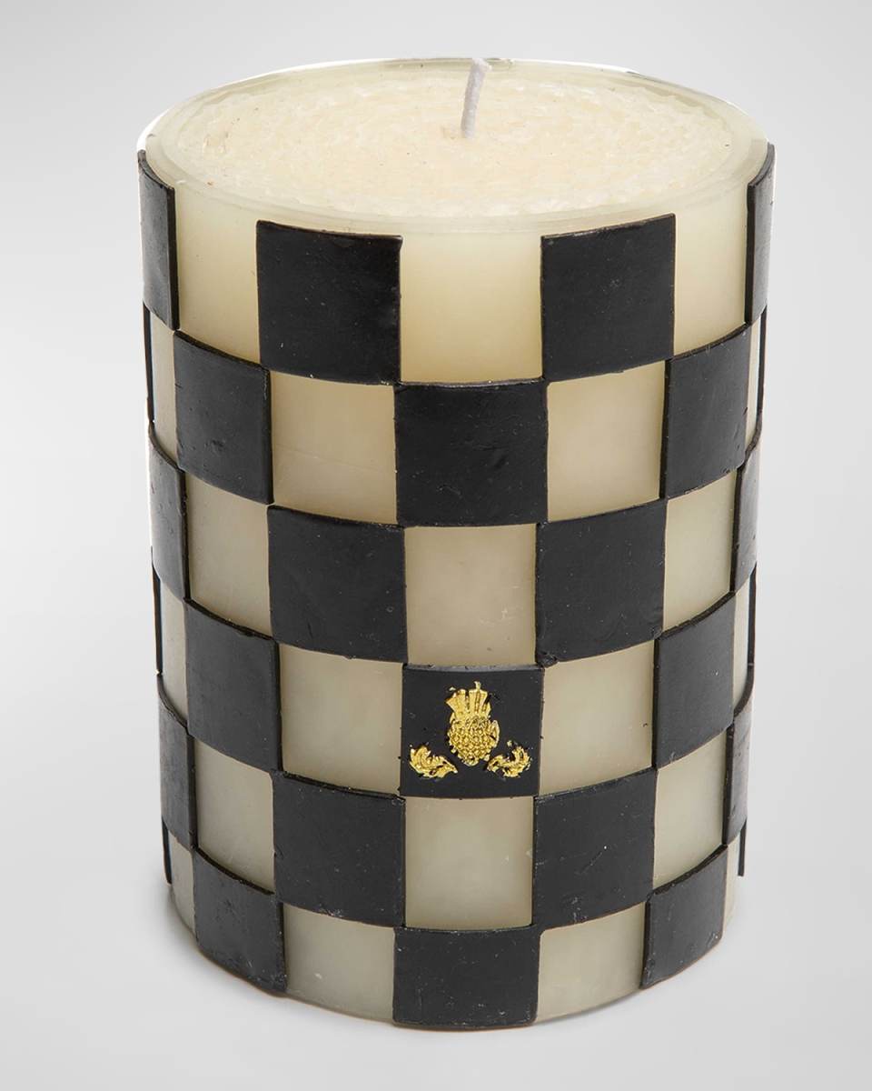 4" Check Pillar Candle