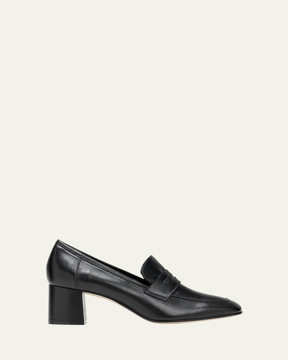 Essenziale Leather Heeled Penny Loafers