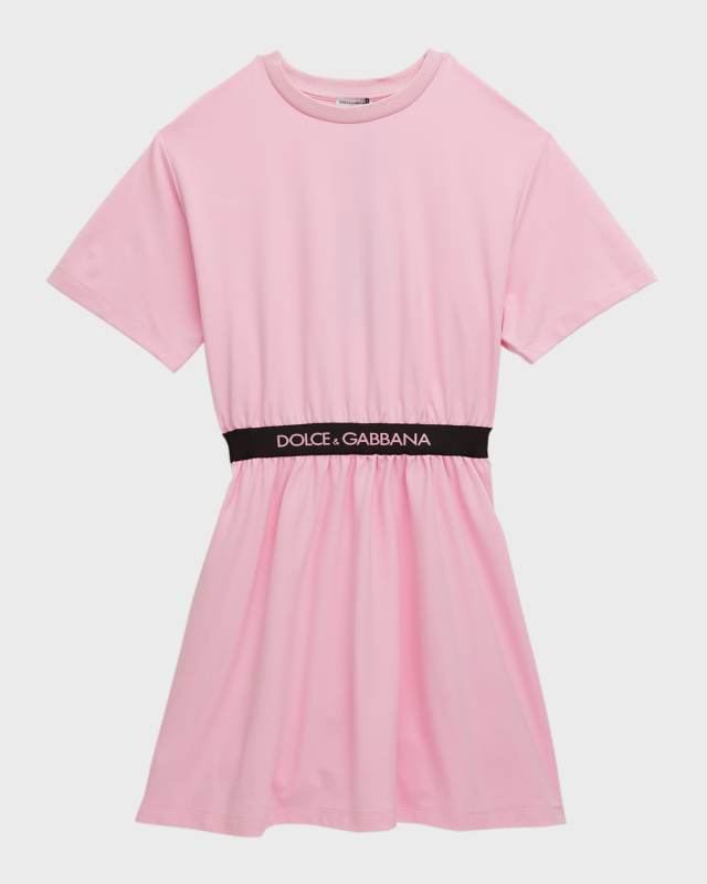 Girl's Logo-Print Waistband T-Shirt Dress, Size 8-