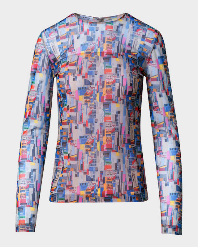 Tulle NYC Paper Collage Print Top