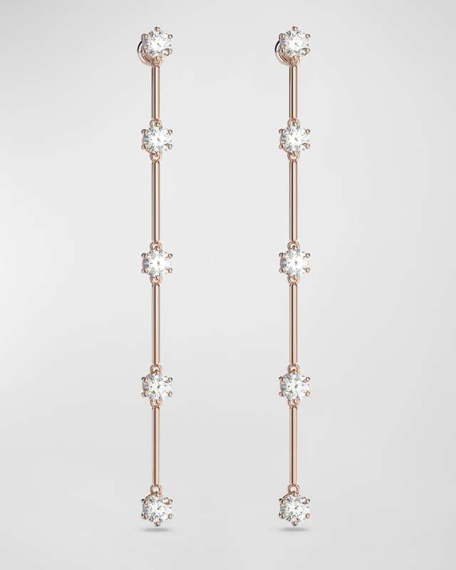 Rose Gold-Tone Brilliant-Cut Crystal Drop Earrings