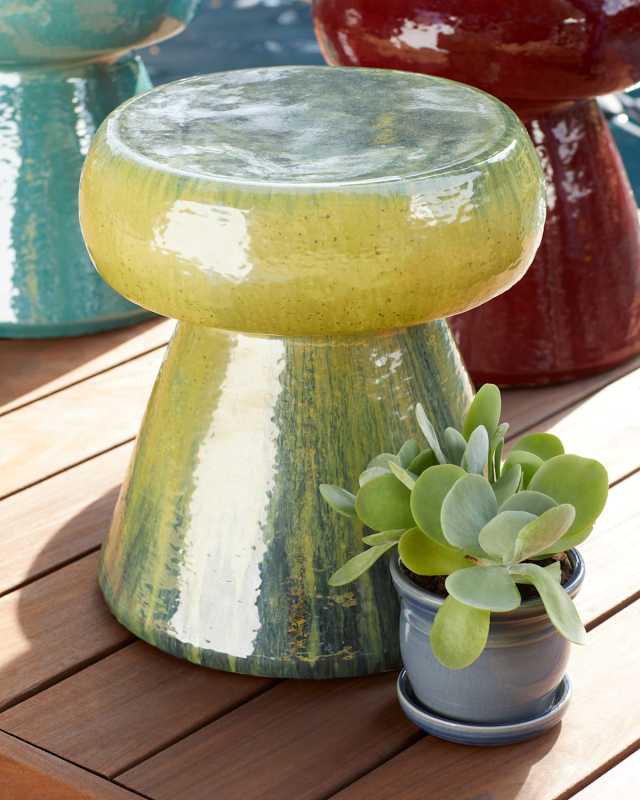 Portabello 18" Garden Stool/Table, Teal
