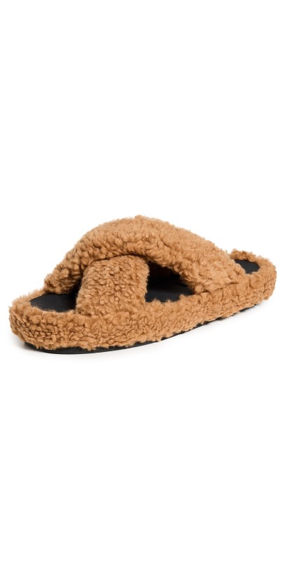 Apparis Biba Luxe Teddie Slippers Hazelnut