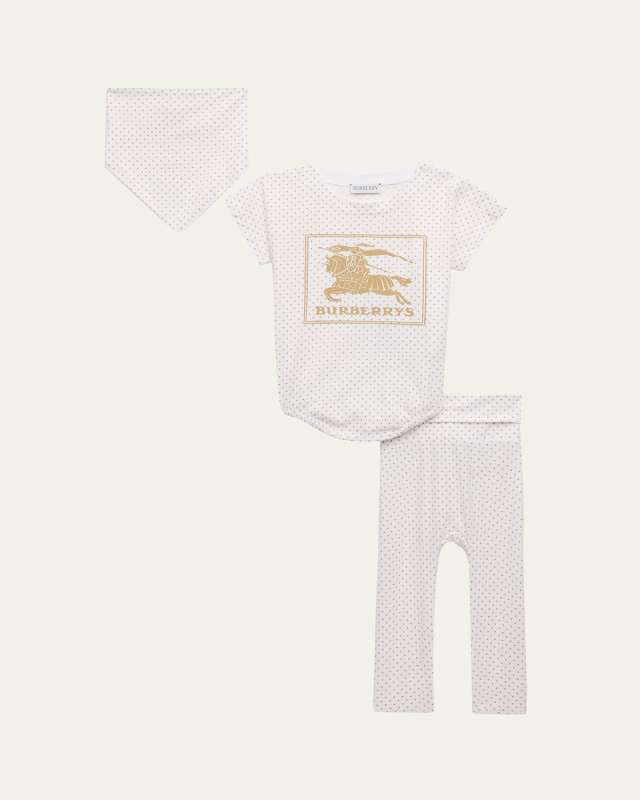 Kid's Gertie Dot Bodysuit, Pants and Bib Gift Set, Size 6M-12M