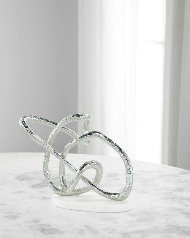 Tangled Sculpture on Marble Base, 25"