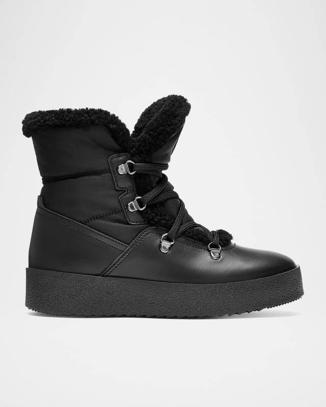 Eddie Nylon Shearling Lace-Up Winter Boots