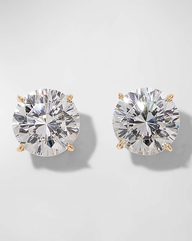 14K Yellow Gold 5ct Round Stud Earrings