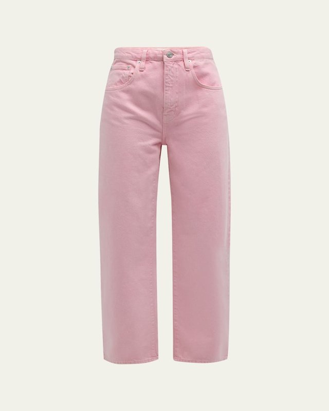 High Rise Barrel-Leg Jeans