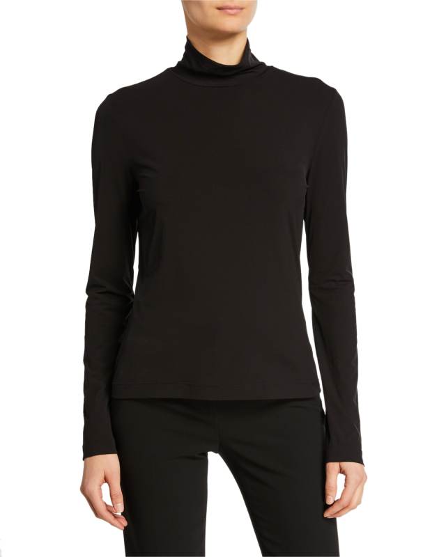 Fine Jersey Long-Sleeve Turtleneck