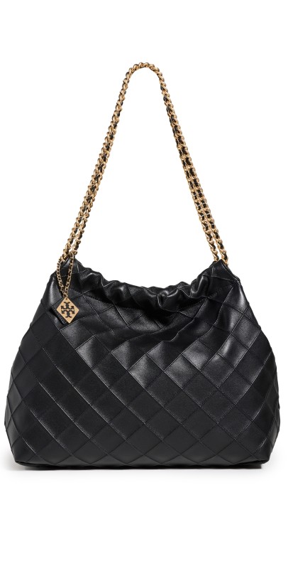 Tory Burch Fleming Soft Drawstring Hobo Bag Black