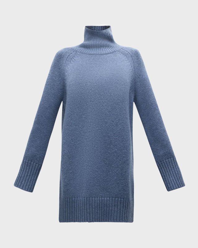 Doralisa Turtleneck Wool Mini Sweater Dress