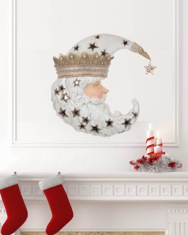 21" Celestial Santa Wall Mask with Lights