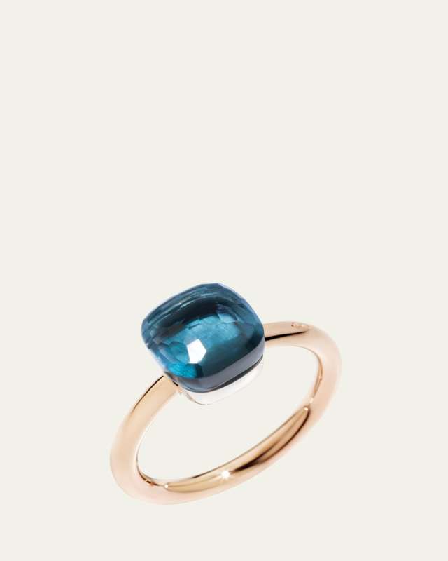 Nudo Petite 18k Rose Gold London Blue Topaz Ring