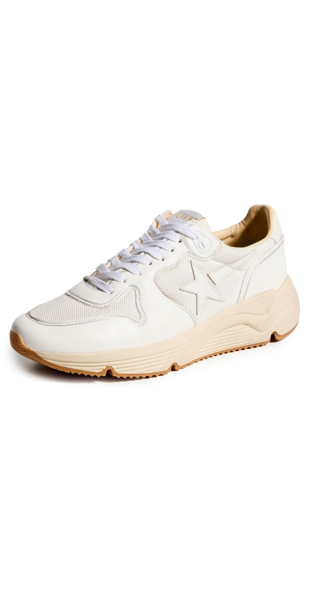 Golden Goose Running Toe Box Leather Star Nappa Heel and Spur Sneakers Optic White