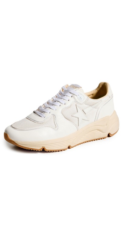 Golden Goose Running Toe Box Leather Star Nappa Heel and Spur Sneakers Optic White