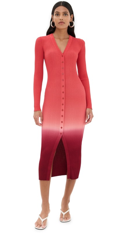 STAUD Shoko Sweater Dress Dusk Dip Dye
