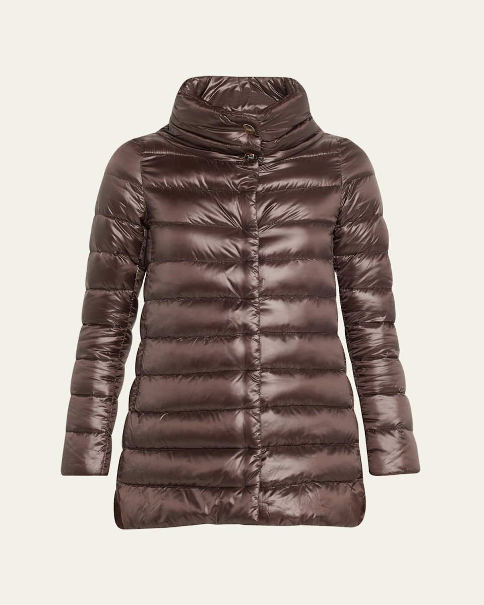 Iconico Amelia Water-Resistant Nylon Ultralight Puffer Jacket