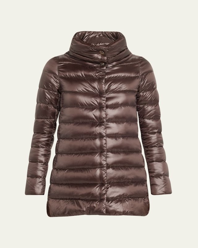 Iconico Amelia Water-Resistant Nylon Ultralight Puffer Jacket