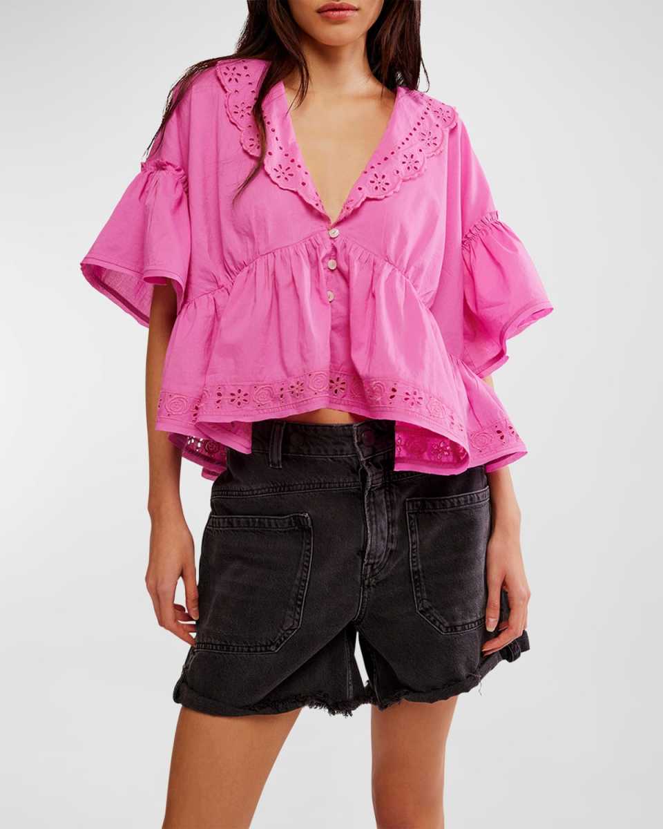 Elle Cutwork Cotton Top
